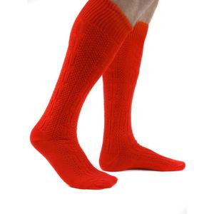 Benelux Wears / Tiroler Kousen Rood / sokken voor volwassenen- Extra Groot Maat / 45-46 (EU)