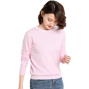 Dames O-hals trui van kasjmier - Effen casual trui voor een slanke pasvorm