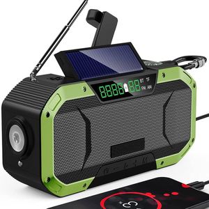 Noodradio-Draagbare Radio-Solar en USB Oplaadbaar+Zaklamp & SOS Alarm-1 Stuk-groen