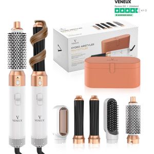 VENEUX® 5 in 1 Föhnborstel - Airstyler - Krulborstel - Multistyler - Diffuser Föhn - Wit