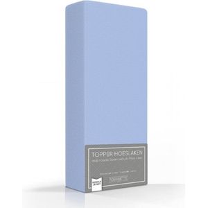 Romanette Zachte Dubbel Jersey Topper Hoeslaken - Lits-jumeaux (160/180x200/210/220 cm) - Blauw