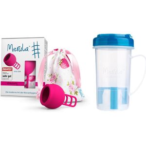 Merula - Menstruatiecup + Cupscup - One size - Strawberry roze
