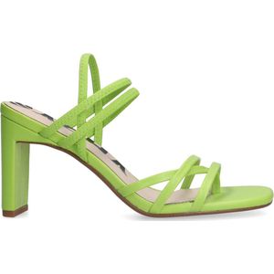Sacha - Dames - Groene metallic hak sandalen met bandjes - Maat 42