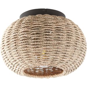 Plafondlamp touw | 1 lichts | Ø 30cm | naturel / metaal | woonkamer / eettafel lamp | modern / landelijk design