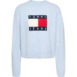 Tommy Jeans Trui Tjw Melange Vlag Zw - Streetwear - Vrouwen