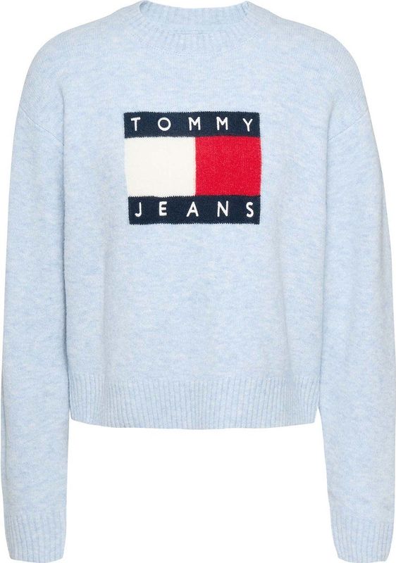 Tommy Jeans Trui Tjw Melange Vlag Zw - Streetwear - Vrouwen