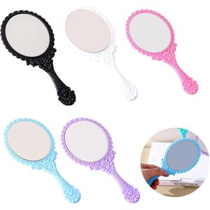 5 Piece Makeup Mirror - Hand Mirror - Princess Style - Retro - Praktisch - Schattig - Plastic (Zwart - Wit - Blauw - Roze - Paars) - Handspiegel met Vleugel