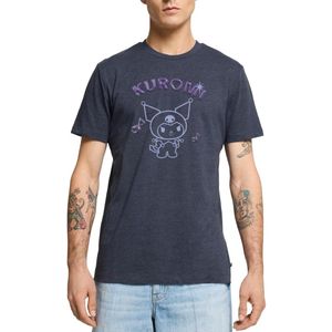 Kuromi Omtrekontwerp Met Paarse Chrome Letters Premium T Shirt Heren