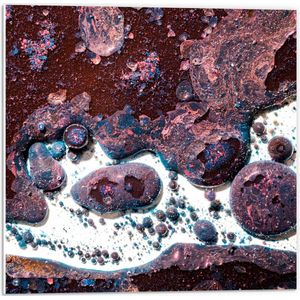 PVC Schuimplaat - Bruin met Witte Gemixte Ondergrond met Texturen - 50x50 cm Foto op PVC Schuimplaat (Met Ophangsysteem)