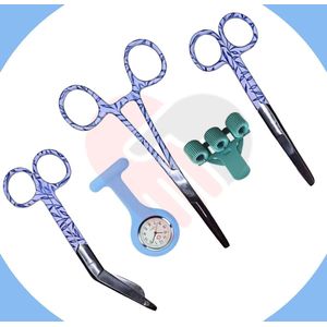 Verpleegkundige Startpakket Blauw - 5-Delig - Scharenset - Pennenhouder - Zusterhorloge - Verpleegkundige cadeau