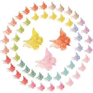 Vlinder Haarspeldjes - 50 Stuks, Mini, Voor Meisjes en Dames, Veelkleurig