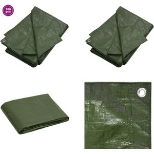vidaXL Dekzeil 180 g/m² 8x12 m HDPE groen - Dekzeil - Dekzeilen - Tarp - Grondzeil