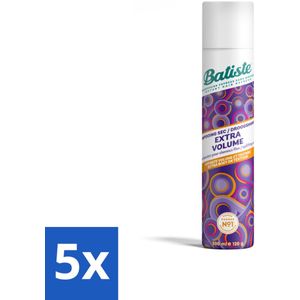 Batiste - Extra Volume - Droogshampoo - Geeft Meer Volheid - Frist Vet Haar Op - 200ml - Bulkverpakking - 5 stuks