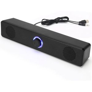 HiFi Mini Soundbar, USB-aangedreven Desktopluidsprekers, Externe Luidspreker voor Pc-laptoptablet, 3,5 Mm AUX-laptopluidsprekers, HiFi Clear Sound Volumeknop Mini-luidspreker