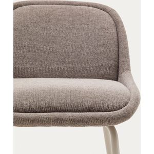 Kave Home - Krukje Aimin van lichtbruine chenille en beige geverfde stalen poten 65 cm FSC Mix Credit