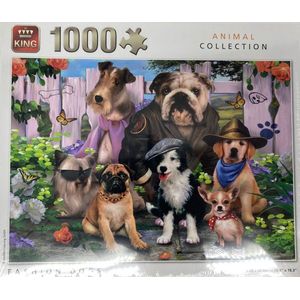 King - Legpuzzel - Fashion Dogs - Mode honden - Animal collection - Legpuzzel voor volwassenen - legpuzzel voor jongens - legpuzzel voor meisjes 1000 stukjes (ca. 68 x 49 cm)