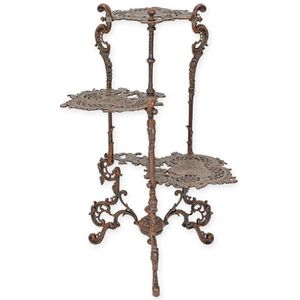Bloementafel met 3 lagen – Robuust gietijzer en Stijlvol Tuinmeubel voor Buiten of Binnen – 80 cm Hoog, 51 cm Breed