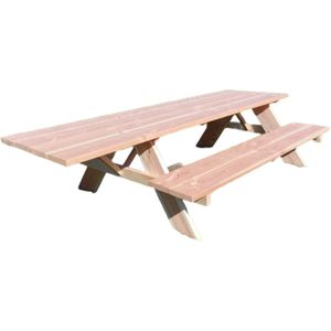 Rockwood® Rolstoel Picknicktafel Douglas 2.80m Montage op locatie. Extra gemak en vakkundige service Exclusief 8 afgeronde hoeken