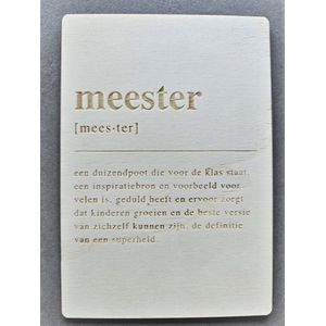 Houten Bedankje Meester | Cadeau kaart | Bedankkaart Meester | Mikki Joan