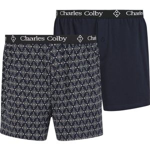 Charles Colby herren Boxershorts, Set Van 2 - 08 - donkerblauw