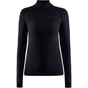 Craft Thermoshirt dames lange mouw met rits - Core dry - XS - Zwart.