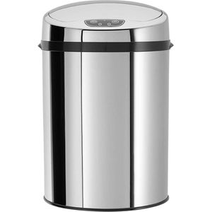 Afvalemmer met sensor touchless - elektrische vuilnisbak - roestvrij staal - kantoor - badkamer - cosmetica - infrarood bewegingssensor