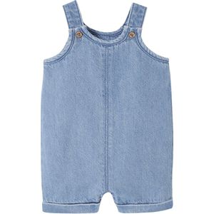 Geboorteset: korte salopette, body en muts baby's gebleekt denim