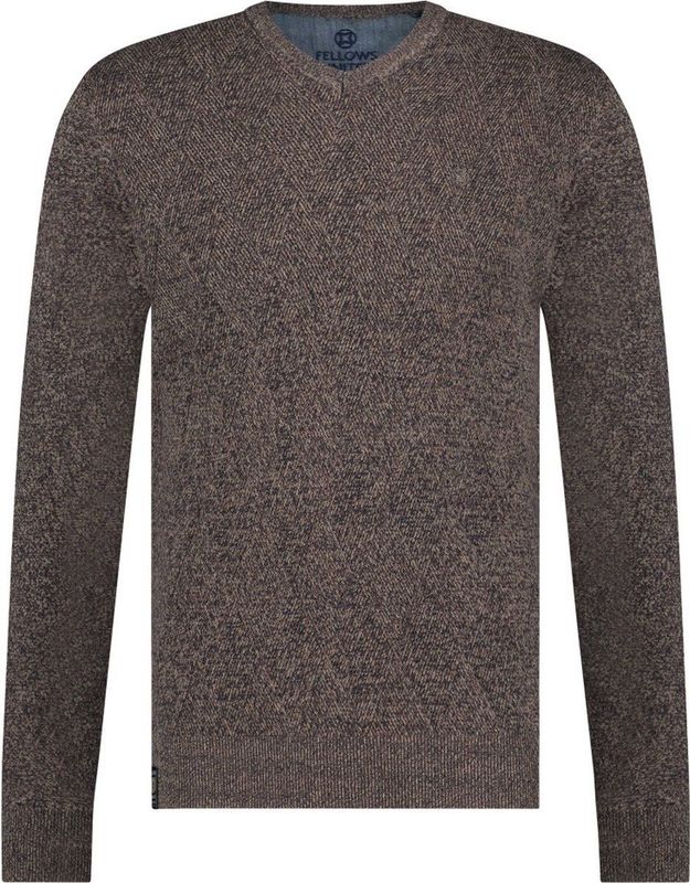 Fellows United Pullover V-neck Argyle Fantasy Brown