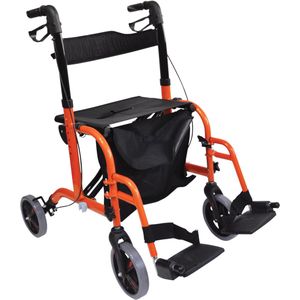 Aidapt VP184 2 in 1 rollator rolstoel oranje