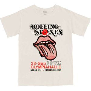 The Rolling Stones - Munich '73 Heren T-shirt - S - Creme
