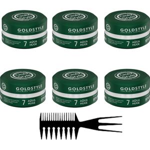 GOLD STYLE Haar Wax Mannen - Gold Style Hair Wax 7 [ 6 Stuks ] - Aqua huge 900 ml