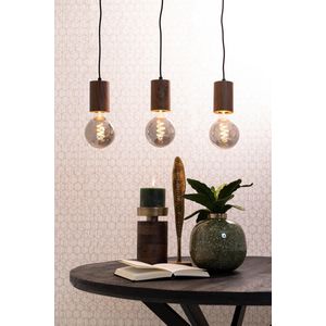 Light & Living Vidar Hanglamp - Bruin - 60x8x120 cm + 3 Lichtbronnen