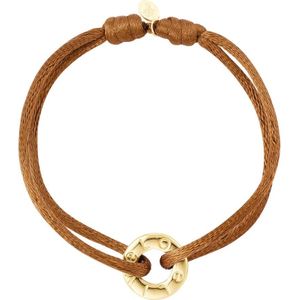 Bracelet color cord - Yehwang - Armband - 16 cm - Goud/Cognac