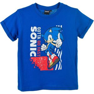 Sonic - T-shirt Sonic the Hedgehog - blauw - maat 98