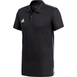 adidas Core 18 Polo Heren Sportpolo - Maat S  - Mannen - zwart/wit
