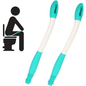 2 stuks - Afveeghulp toilet - Hulpmiddel afvegen wc papier billen - Heupdoekjeshulpmiddel - Toilethulpmiddel ouderen - Buigvrij toiletdoekje voor zwangere vrouwen - Kan toiletpapier of vochtige doekjes aan