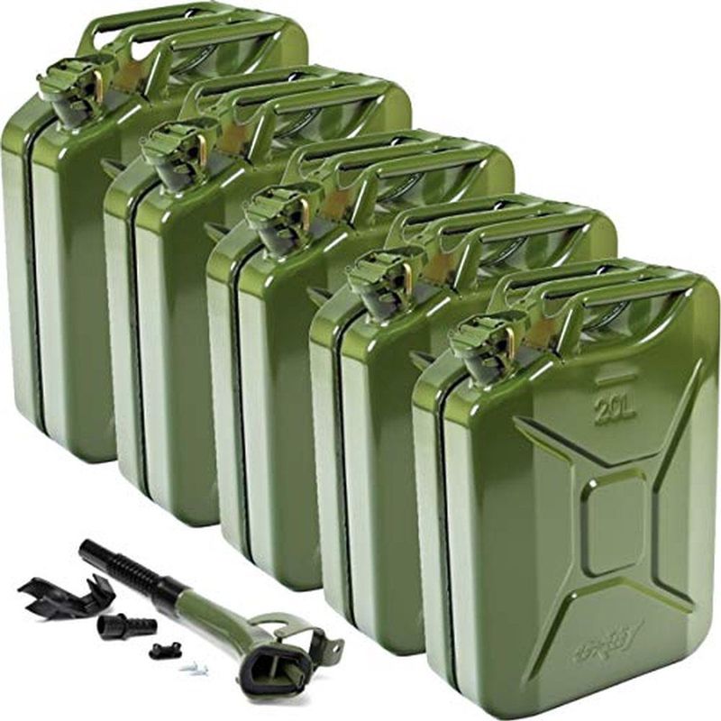 Oxid7 - Jerrycan - Olijfgroen - 20 Liter - Metalen Jerrycan met Schenktuit