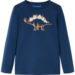 vidaXL - Kindershirt - met - lange - mouwen - 92 - marineblauw