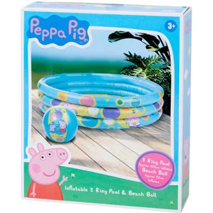 Peppa Pig Zwembad met Strandbal - Kinderzwembad - Peppa Pig - 3 ring zwembad - Inclusief Strandbal