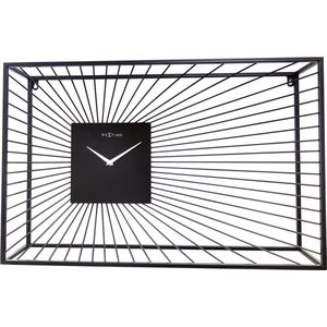 Grote Wandklok 70x45x15cm-Stil-Zwart-Metaal-NeXtime Vasco