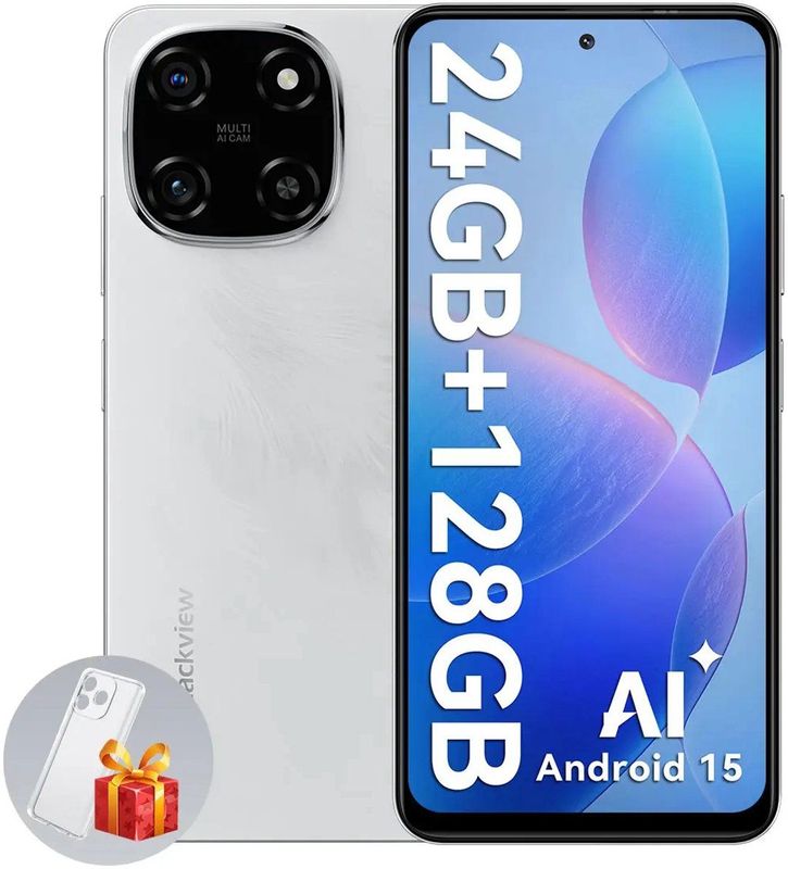 Blackview Color 6 - Smartphone - Wit - 128 GB - 6.67 inch - Dubbele SIM