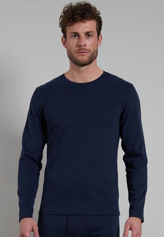 Gotzburg heren T-shirt lange mouw met O-hals (1-pack) - donkerblauw