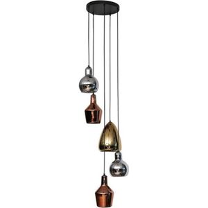Hanglamp Tricolore getrapt 5 lampen - Artic zwart