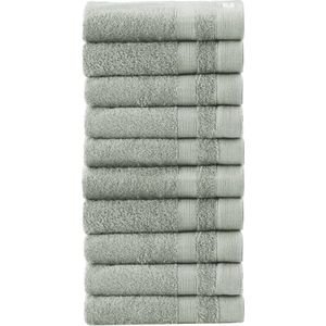 PandaHome - Set Handdoeken - 10 delig - 10 Handdoeken 50x100 cm - 100% Katoen - Groen Handdoek - Gastendoekjes - Handdoek Groen - Handdoeken Groen - Pale Olive