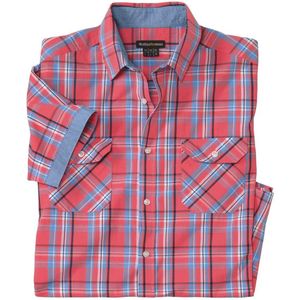 ATLAS FOR MEN - Poplin overhemd met ruitjes - Heren - Verkrijgbaar in grote maten - L