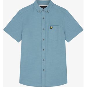 Lyle & Scott Cotton Slub Short Sleeve Shirt Heren - Vrijetijds blouse - Lichtblauw - Maat S