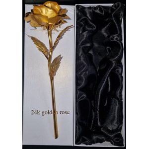 Gouden roos geschenkdoos 24K bladgoud in witte designdoos