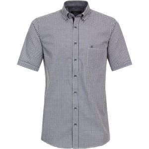 CASA MODA - Sport Comfort Fit Overhemd - Blauw Geruit - Korte Mouw - Strijkvriendelijk