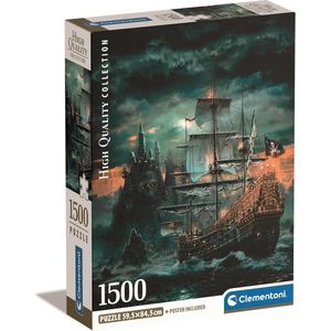 Clementoni - Puzzel - 1500 Stukjes - Piratenschip - Puzzel Voor Volwassenen