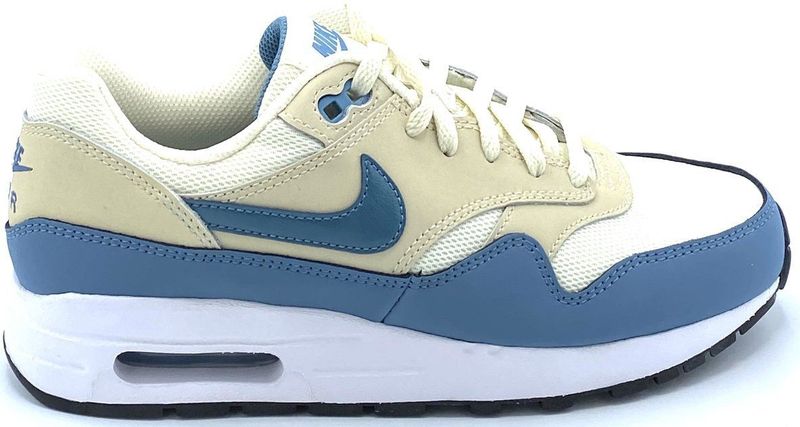 Nike - Air Max 1 - Sneakers - Ivoor/Blauw/Wit - Leer/Mesh